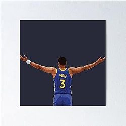 Jordan Poole Spreads Arms Blue Poster