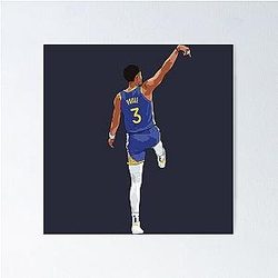 Jordan Poole Back Shot Blue Poster