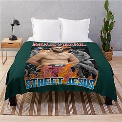Jorge Masvidal Street Jesus Throw Blanket