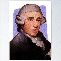Austrian Composer Joseph Haydn Illustration Poster