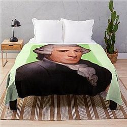 Austrian Composer Joseph Haydn Mint Green Throw Blanket