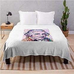 Joseph Haydn Watercolor Portrait Throw Blanket