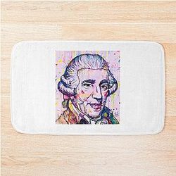 Joseph Haydn watercolor and Portrait Bath Mat