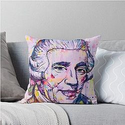 Joseph Haydn Watercolor and Inks Portrait Throw Pillow