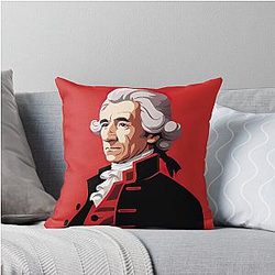 Franz Joseph Haydn Red Minimalist Throw Pillow