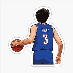 Josh Giddey Vector Back Blue Sticker