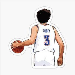 Josh Giddey White Sticker