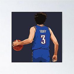 Josh Giddey Blu Qiang Back Poster
