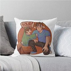 Jschlatt Pillow Cover - Jschlatt  Dad and Tubbo Throw Pillow Cover