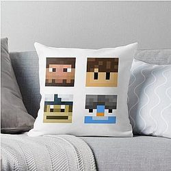 Jschlatt Pillow Cover - Minecraft Head 4 pack Throw Pillow Cover