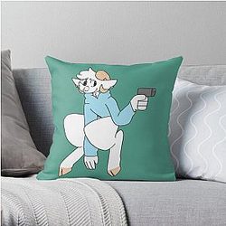 Jschlatt Pillow Cover - Jschlatt  With A Gun Throw Pillow Cover