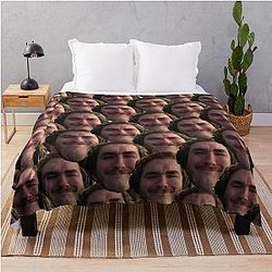 Jschlatt Blankets - Funny Emoji Face Throw Blanket