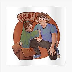 Jschlatt Posters - Jschlatt  Dad and Tubbo Poster