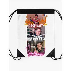 Gaslight Gatekeep Girlboss Chuckle Sandwich Drawstring Bag Premium Merch Store