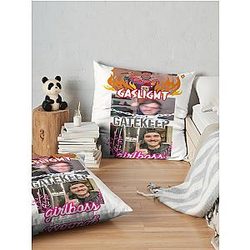 Gaslight Gatekeep Girlboss Chuckle Sandwich Throw Pillow Premium Merch Store