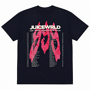 The Wrld Domination Tour Dates Red LA2307 Juice Wrld T-Shirts