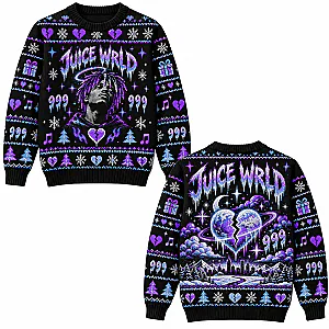 Broken Heart DTNK2110 Juice Wrld Ugly Christmas Sweater