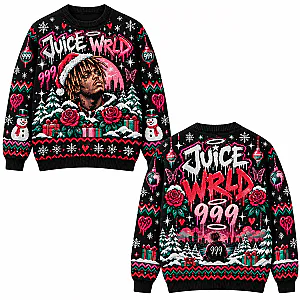 999 Roses DTNK2110 Juice Wrld Ugly Christmas Sweater