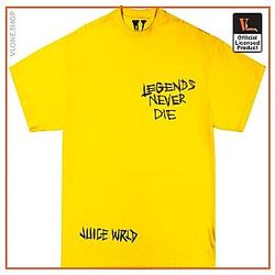 Juice Wrld T-Shirts – Juice Wrld x Vlone Inferno Tee Yellow Graphic Tee