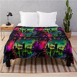 Juice Wrld Blankets - Juice WRLD Neon Dreams Throw Blanket