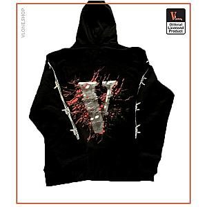Juice Wrld Hoodies - Juice Wrld x Vlone Butterfly Black Pullover Hoodie