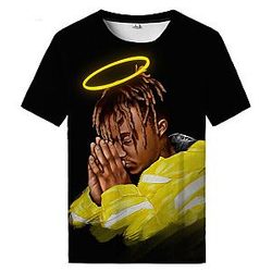 Juice Wrld T-Shirts – Juice WRLD x Yellow Halo Praying Tribute 3D Classic T-Shirt