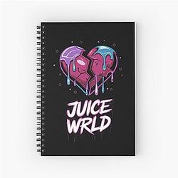 Juice Wrld Notebooks - WRLD Bold Lines Spiral Notebook
