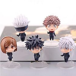 5Pcs Set Anime Jujutsu Kaisen Gojo Satoru Kugisaki Kawaii Anime Figure Toys