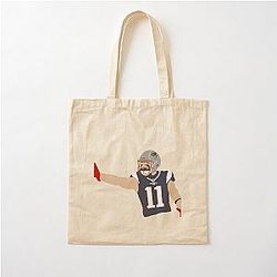 Julian Edelman Portrait Cotton Tote Bag