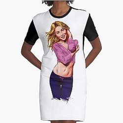 Julianne Hough - An Illustration by Paul Cemmick Graphic T-Shirt Dress