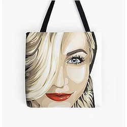 Julianne Hough Cartoonized Over Print Tote Bag