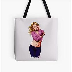 Julianne Hough - an illustration by Paul Cemmick all over print tote bag