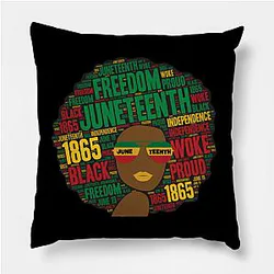 Juneteenth Pillows - Juneteenth Black Woman Afro Pillow TP1002