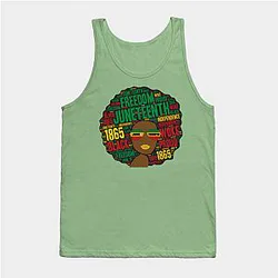 Juneteenth Tank Tops - Juneteenth Black Woman Afro Tank Top TP1002