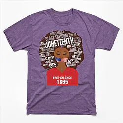Juneteenth T-Shirts - Juneteenth American Flag Afro Free-Ish Since 1865 T-Shirt TP1002