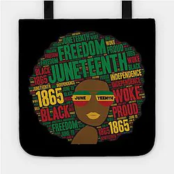 Juneteenth Bags - Juneteenth Black Woman Afro Tote TP1002