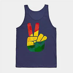 Juneteenth Tank Tops - Peace Hand Sign Juneteenth Freedom Day Black Pride Tank Top TP1002