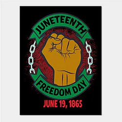 Juneteenth Posters - Juneteenth Day Pan African Colors Black History Fist Edit View Poster TP1002