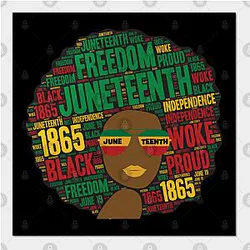 Juneteenth Posters - Juneteenth Black Woman Afro Poster TP1002