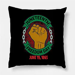 Juneteenth Pillows - Juneteenth Day Pan African Colors Black History Fist Edit View Pillow TP1002