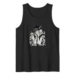 Junji Ito Tank Tops - Enigmatic Girl and Flowers Edition