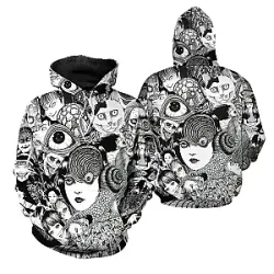 Junji Ito Hoodie - 3D Horror Collage All Over Print Edition