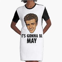 It's Gonna Be May - Justin Timberlake Meme - N Sync Black text Graphic T-Shirt Dress