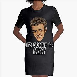 Justin Timberlake Meme N Sync White text Graphic T-Shirt Dress