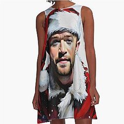 Justin Timberlake as Santa Claus A-line Dress