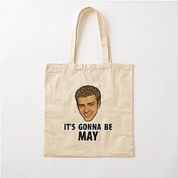 It's Gonna Be May - Justin Timberlake - NSYNC - White text Cotton Tote Bag