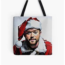 Justin Timberlake Santa Claus All Over Print Tote Bag