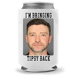 Justin Timberlake Mugshot Funny Novelty Party Beer Joke Drink Cooler White Elephant Gift I'm Bringing Tipsy Back