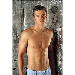 Justin Timberlake Bare Chested Hunky Portrait Pose Rare 12x18 Poster, Medium, Black