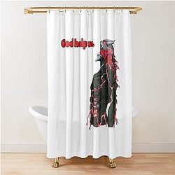 KAIJU NO 8 KAIJU 8 KAFKA HIBINO GOD HELP US RED MODE (KAIJU FIGHTING ANIMEMANGA) Shower Curtain